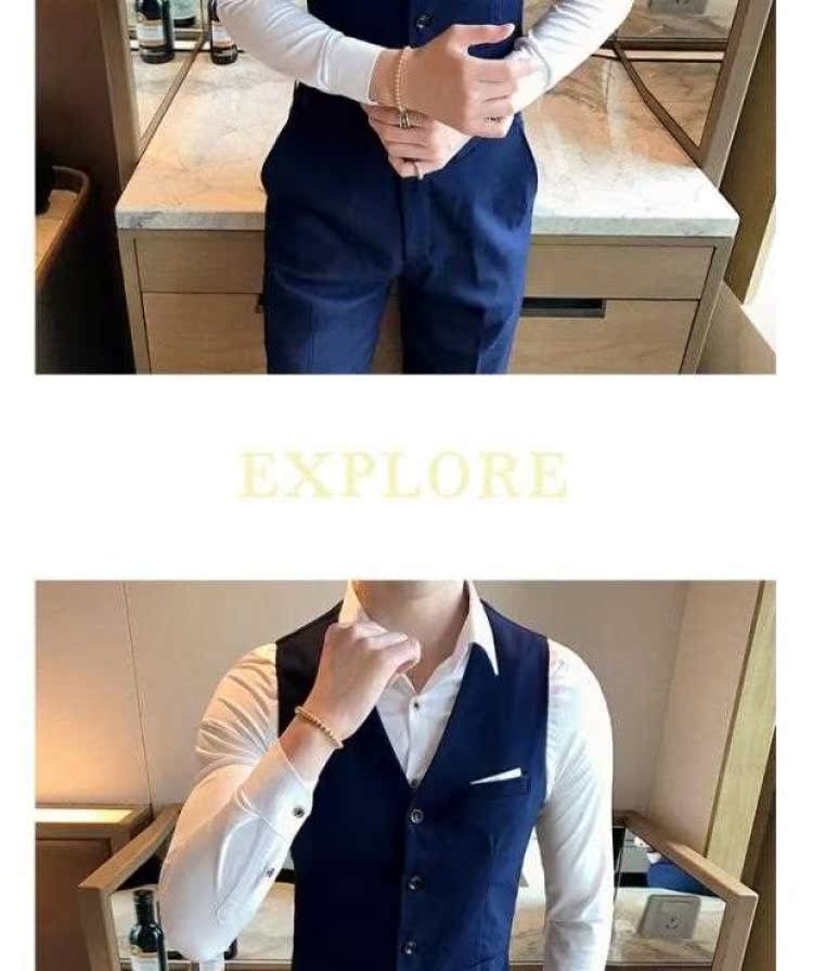 Quần áo nam đẹp nhất phù hợp với vest vest ba mảnh phiên bản Hàn Quốc của nhóm phù rể tự tu quần áo nam
