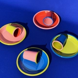 Сортировать индейку Бросинна контрастные эмалевые блюда миска миска с водной чашкой водяной чашка чайник