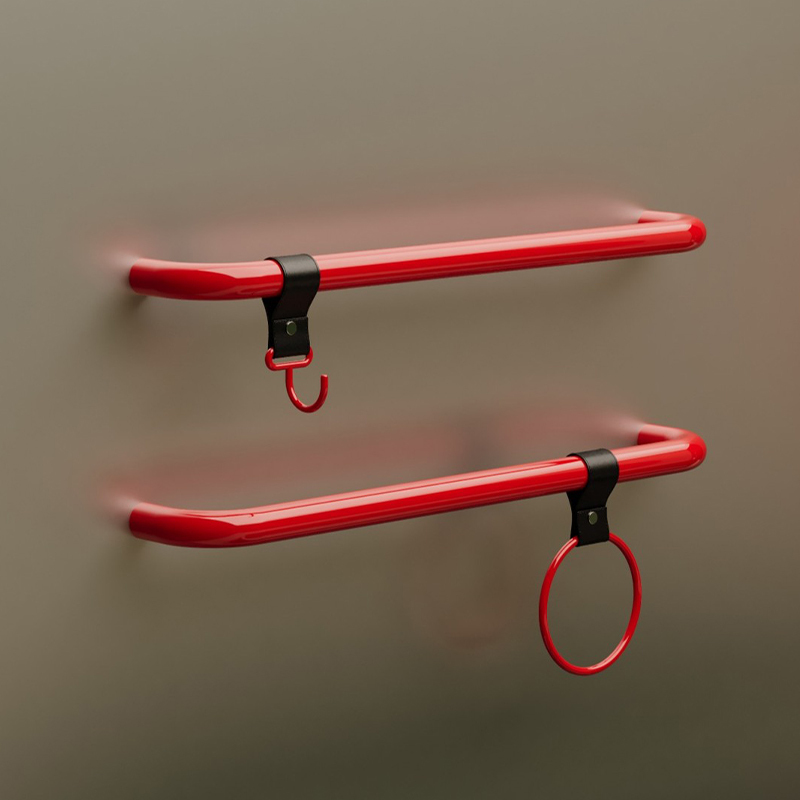 Sortchina Koosim Candy-Colored Hook Towel Ring Storage Bag Towel Rod Storage Rack Leather Accessories Pipe