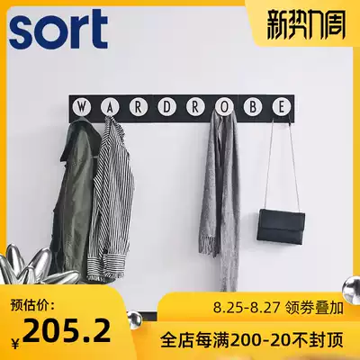 sort Denmark DESIGN LETTERS Nordic English letter hook simple creative decoration wall hanging clothes hook