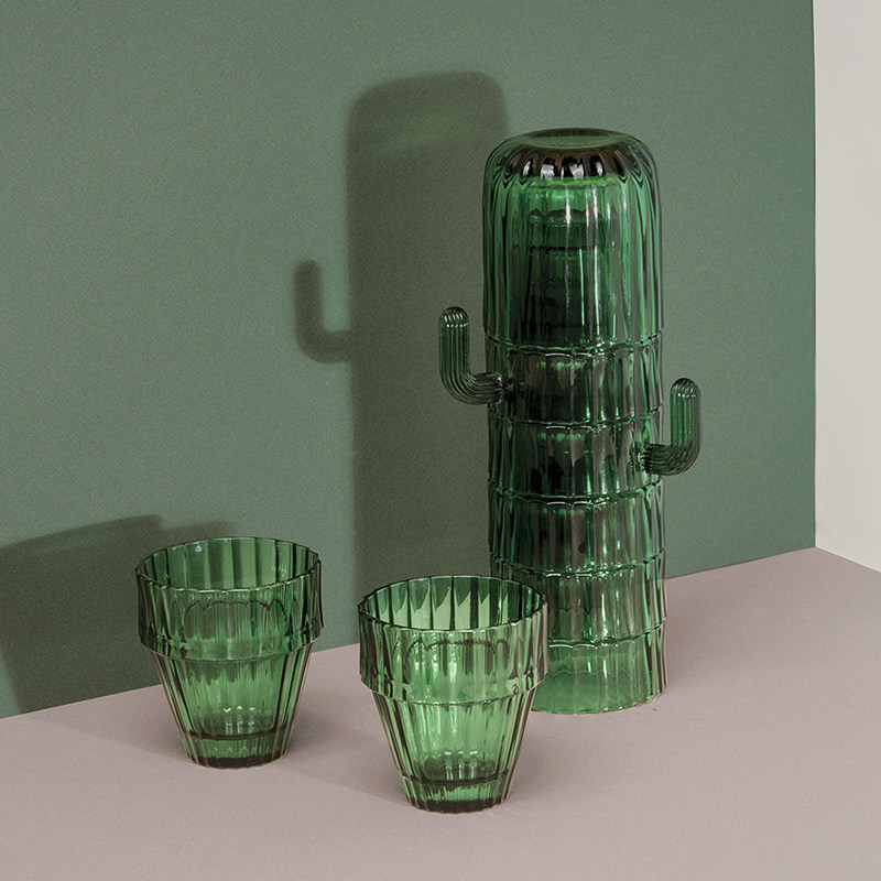 sortSpain DOIY creative cactus water cup Saguaro green lead-free glass beer drink cup