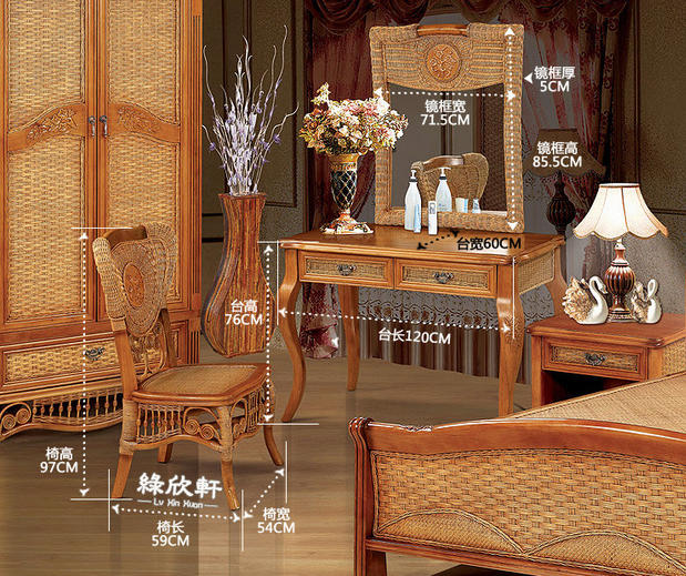 2019Tengbao bộ đồ nội thất phòng ngủ mây giải trí Trung Quốc kết hợp tám mảnh 3061 đồ nội thất phòng ngủ - Bộ đồ nội thất bộ bàn ghế phòng khách