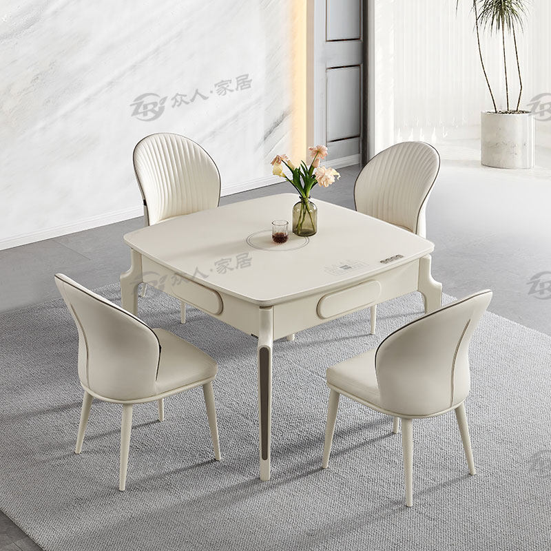 Modern minimalist table mahjong table integrated small family-shaped elliptical home mahjong machine fully automatic electric mute sparrow-Taobao