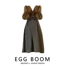 Fa-style retro butterfly knot braces skirt-autumn temperamental harness with dress and feminine design