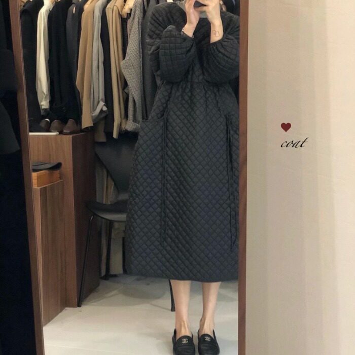 2022 - Winter New Light Sen Sen in the middle of a long knee - wearing cotton clothes with waist cotton clothes in tide