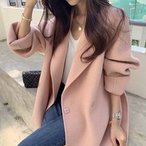 2021 Winter new Korean version of small man thick loose long temperament woolen suit jacket womens coat