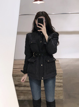 2021 winter and autumn Korean version of chic harbor style thickened waist cotton coat women tide short cotton coat coat forest series ins tide