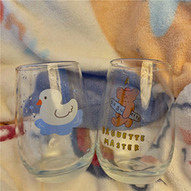 ins Wind childlike cute bear egg-shaped High Borosilicate glass breakfast cup Milk Cup heat-resistant high temperature water Cup