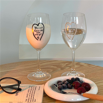 Korean style ins French summer night romantic love letters accompany you to see the moon couple wine glass Crystal glass goblet