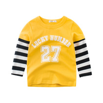 2019 spring childrens clothing Korean version of the boys long-sleeved T-shirt pure cotton childrens clothing spring and autumn baby bottoming shirt tide