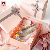 Zhang Xiaobao Bride wedding dress wedding shoes box to send girlfriends companion gift box flannelette extra-large empty box gift