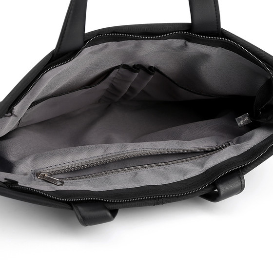 新款手提电脑包14寸简约休闲大容量文件包a4书包商务公文防水布包