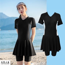 Plus size swimsuit for women with fat mm covering belly and slimming one-piece professional training quick-drying sports swimming pool special new swimsuit