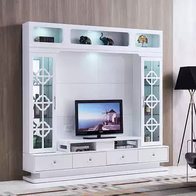 Background wall Living room integrated TV cabinet with wine cabinet TV floor cabinet combination foyer cabinet Modern TV wall 3m film and television wall