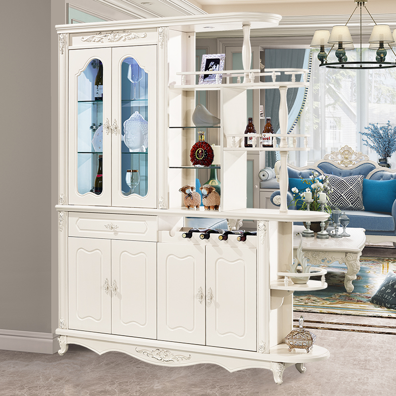 Fengshui porch small room Hall wine cabinet living room partition Hall Cabinet carved European double-sided shoe cabinet screen
