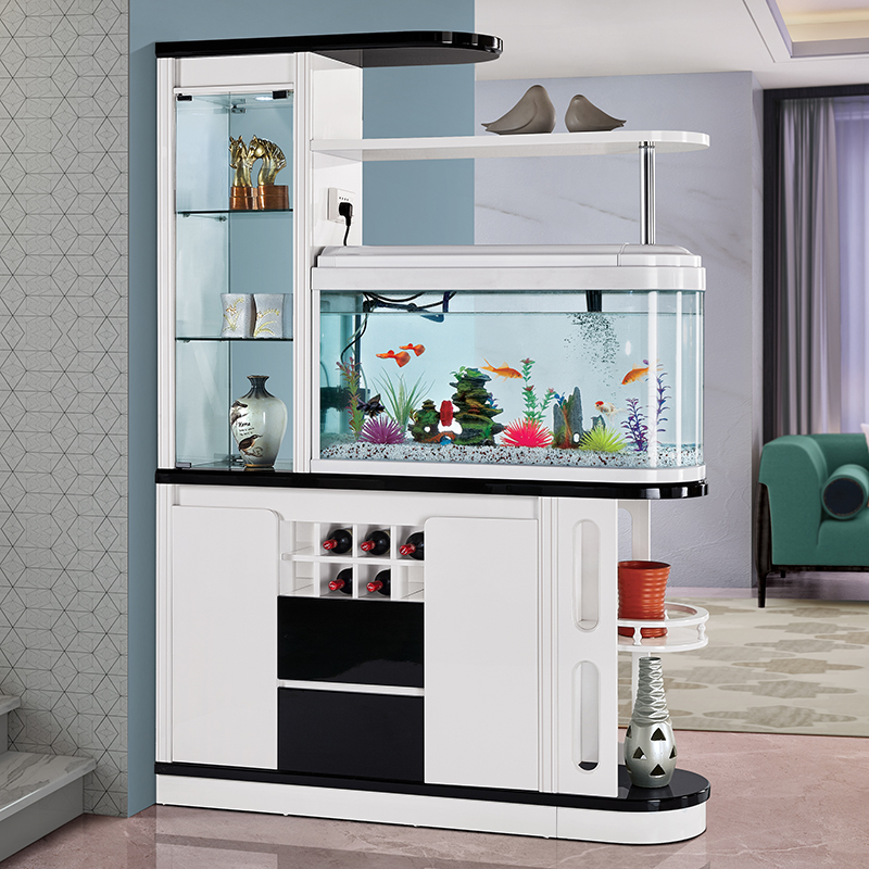 Living room entrance porch cabinet shoe cabinet integrated with fish tank partition hall cabinet wine cabinet modern minimalist screen hall cabinet