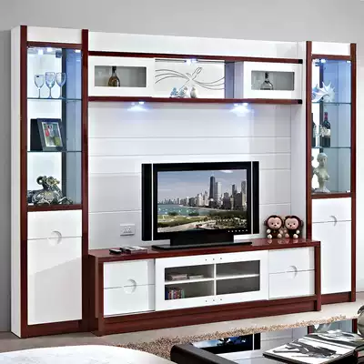 Film and television Wall modern simple small apartment living room overall combination multifunctional storage TV cabinet wine cabinet background wall cabinet