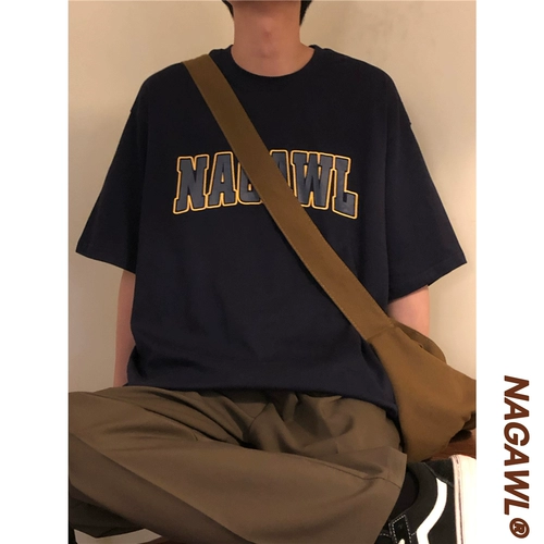 Летняя японская ретро хлопковая футболка с коротким рукавом, свободный крой, в американском стиле, круглый воротник