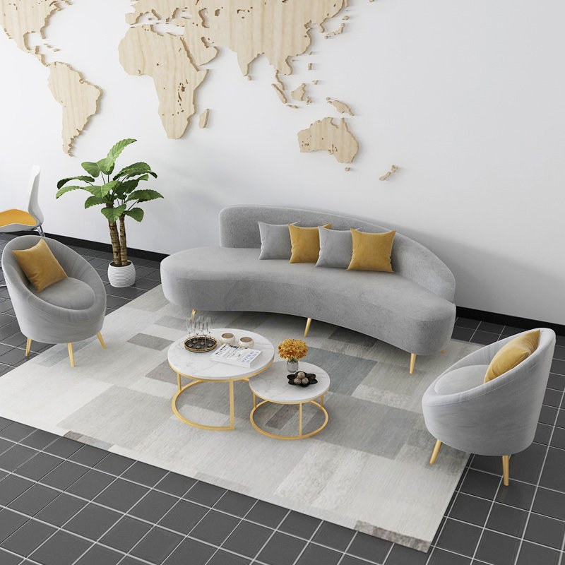 Office sofa Reception room Business guests VIPs negotiate table and chairs combined light and luxurious modern minimalist beauty salon