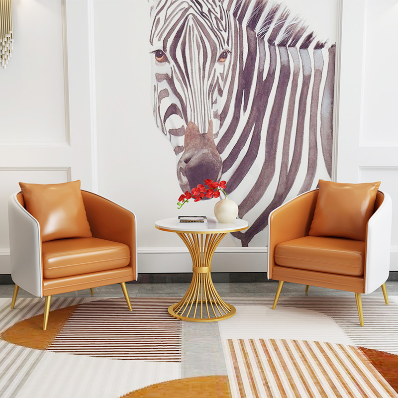 Office small sofas milk tea shop in talks table and chairs combine guests reception room Nordic minimalist modern single sofa chair