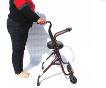  Elderly wheeled wheelchair push chair four-corner crutches Elderly can push and sit hand push auxiliary car multi-function crutches