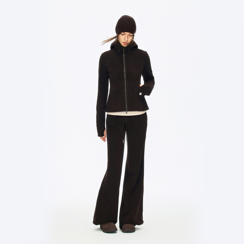 Ra Everyday “Snowfield Jacket” Fleece Hooded Jacket with a Cinched Waist