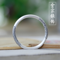 Original silver bracelet female 999 foot silver handmade snowflake silver open closed bracelet retro literary style customization