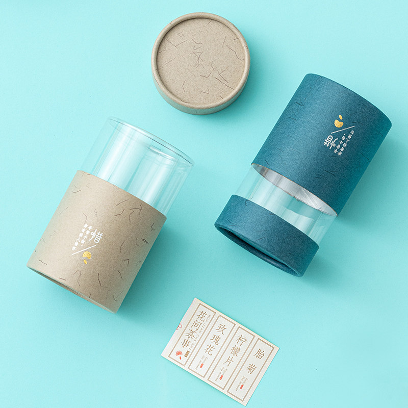 Tea Leaf Jars Packaging Boxes Empty Gift Boxes PVC Perspectives Boxes Tea Box Flowers Tea Sealed Jars Tea Cans Home Paper Jars