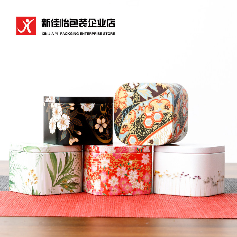 Universal spot small tin cans boutique square metal tins mini portable travel tins sealed tea tins