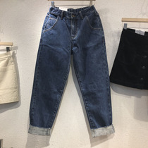 Plus velvet jeans women WAWA winter high waist denim pants slim Harlan radish pants casual pants tide 8323