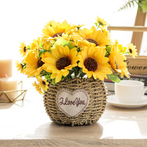 Fake flower decoration floral decoration jewelry living room simulation sunflower potted fake flower flower bouquet bedroom ornaments