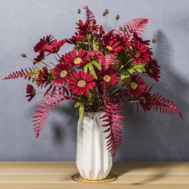 High-end Simulation Bouquet Living-room Flower Table Furnishing Sunflower Inserted in a vase Creative Fake Flower Plastic Decorations