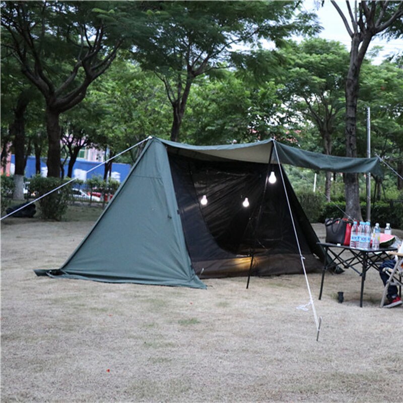 Outdoor bimodal tent with chimney mouth shelter tent camping wind and sunshade thickened Oxford cloth