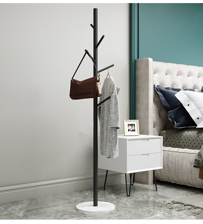 Bắc Âu áo rack sàn đá cẩm thạch đơn giản hiện đại kim loại quần áo giá phòng ngủ phòng khách lưu trữ kệ - Kệ kệ tường