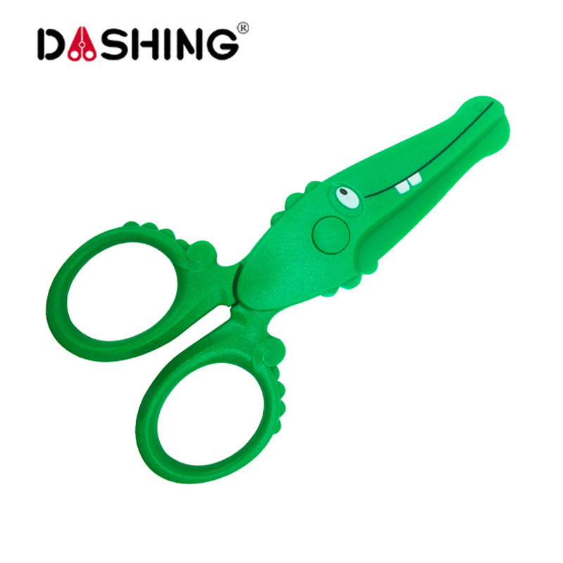 Hot selling DASHING kindergarten handmade DIY practical safety does not hurt the hand full plastic round head 3-year-old children's scissors
