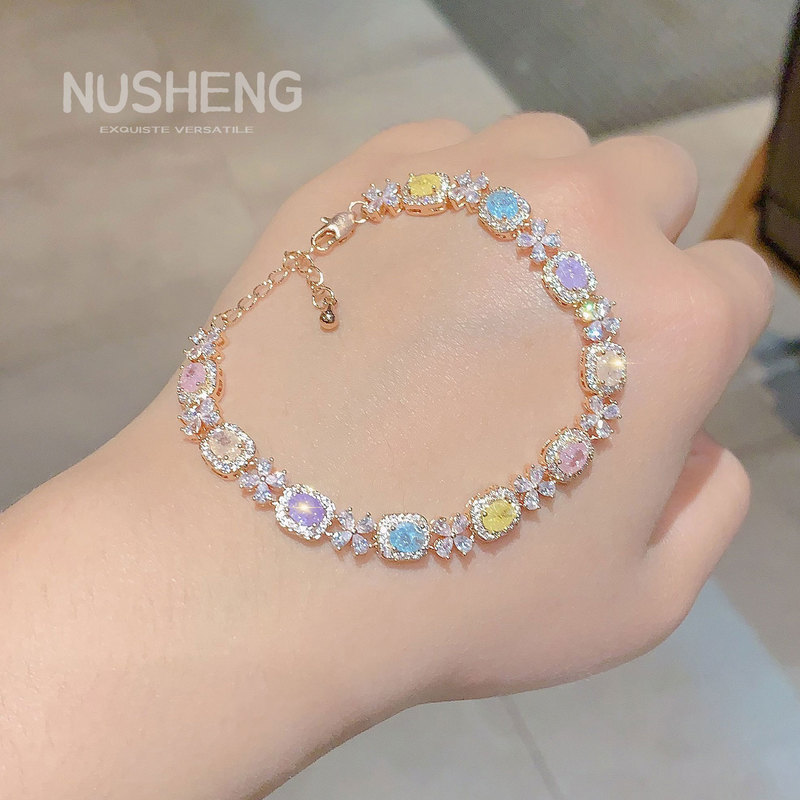 Design-Conscious, Elegant, Colorful Zircon Bracelet, High-End, Simple Style, Good-Looking, Versatile, Exquisite and Fashionable Bracelet Design-Conscious, Elegant, Colorful Zircon Bracelet, High-End, Simple Style, Good-Looking, Versatile, Exquisite and Fashionable Bracelet