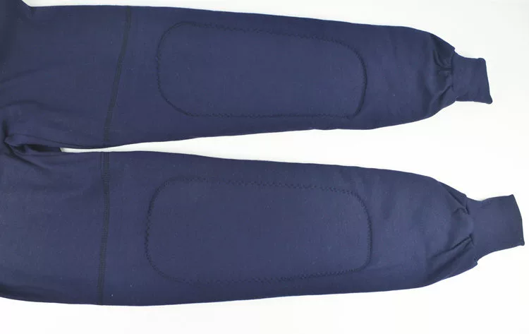 Mùa xuân và mùa thu nam và nữ trung niên quần mùa thu với đầu gối quần legging dài cotton dày màu tinh khiết cao eo lớn quần dài ấm áp quần tất lót lông