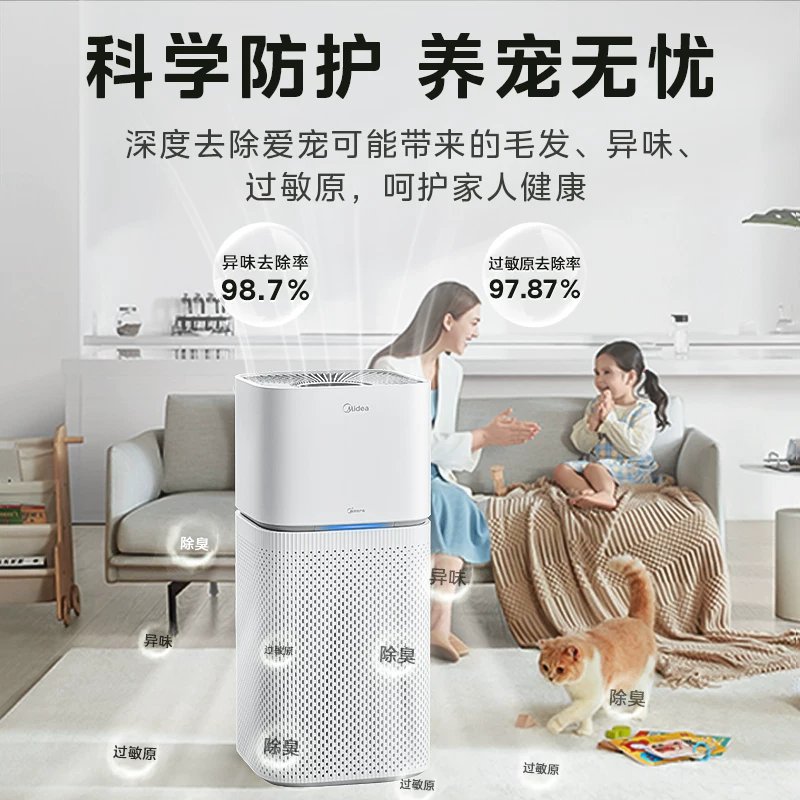 Воздухоочиститель Midea для дома, удаление/formaldehyde, маленькая стерилизация, устранение запаха дыма, пыли и аллергенов