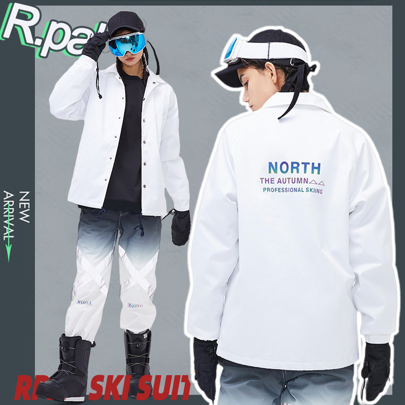Women's Ski Jacket, Snowboard Reflective Warm Cotton Coat, Trendy Ski Instructor Jacket for Men, Water Breathable, Double-Board Snow Suit Women's Ski Jacket, Snowboard Reflective Warm Cotton Coat, Trendy Ski Instructor Jacket for Men, Water Breathable, Double-Board Snow Suit