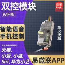 Dual control switch Intelligent single firewire module wifi remote mobile phone control support Xiaoai Xiaodu Tmall elf tone