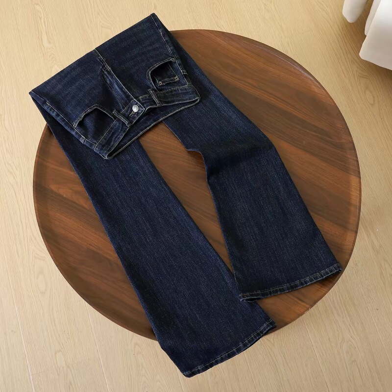 Dark Blue Bell-Bottom Pants for Women 2026 Spring/Summer Thin Slimming Pants Petite Low-Waist Slim Fit Hot Girl Flared Jeans Dark Blue Bell-Bottom Pants for Women 2026 Spring/Summer Thin Slimming Pants Petite Low-Waist Slim Fit Hot Girl Flared Jeans