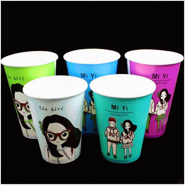 Disposable Strings of Strings Commercial Cupcakes Lovers Pattern Packing Thickened Milk Tea Hot Drinks Coffee Juice Takeaway Cup