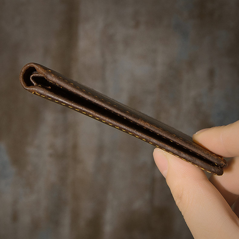 Original wallet Male Short Leather Cross Section Casual Leather clip Bull Leather Brief light, Japan-ROK Personality Mad Mappie Wallet