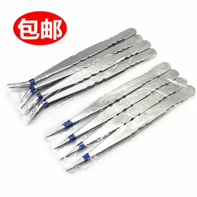 Stainless steel thick pointed tweezers sewing machine special elbow straight head household small tweezers clip tool