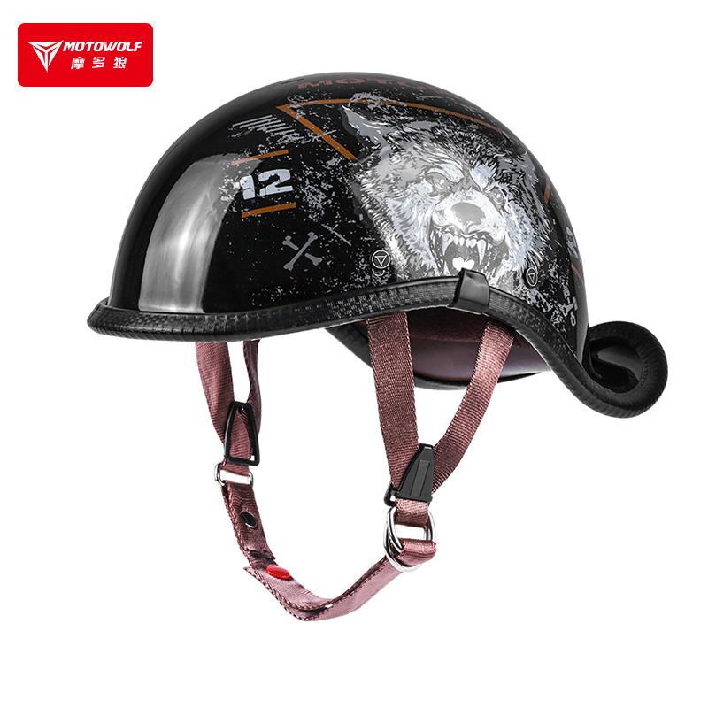 Modowolf Locomotive Safety Helmet Khale Retro Semi Armor Locomotive Riding Ladylike Armor Summer Electric Safety Helmet