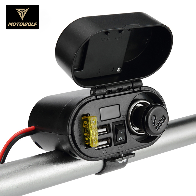 Electric motor car Dual USB navigation charger Electric car onboard cigarette lighter waterproof fast charging 12V retrofitting accessories