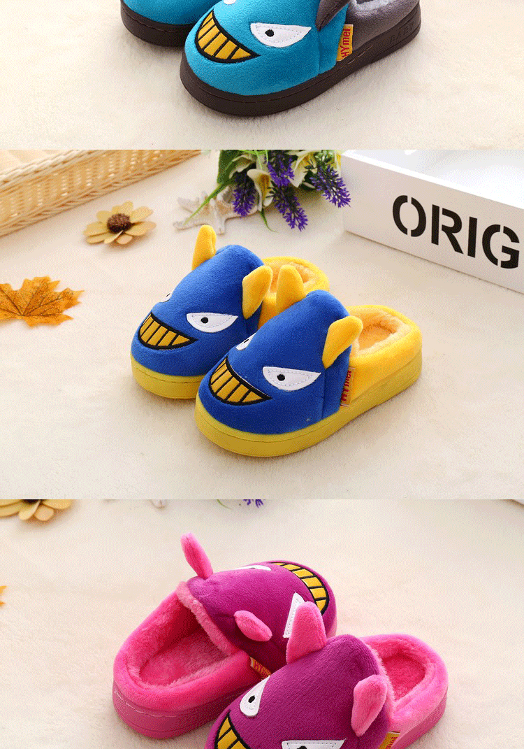 Pantoufles enfants en suède pour hiver - semelle plastique - Ref 1015651 Image 12