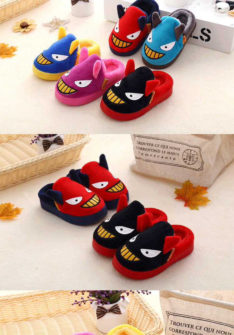 Pantoufles enfants en suède pour hiver - semelle plastique - Ref 1015651 Image 9