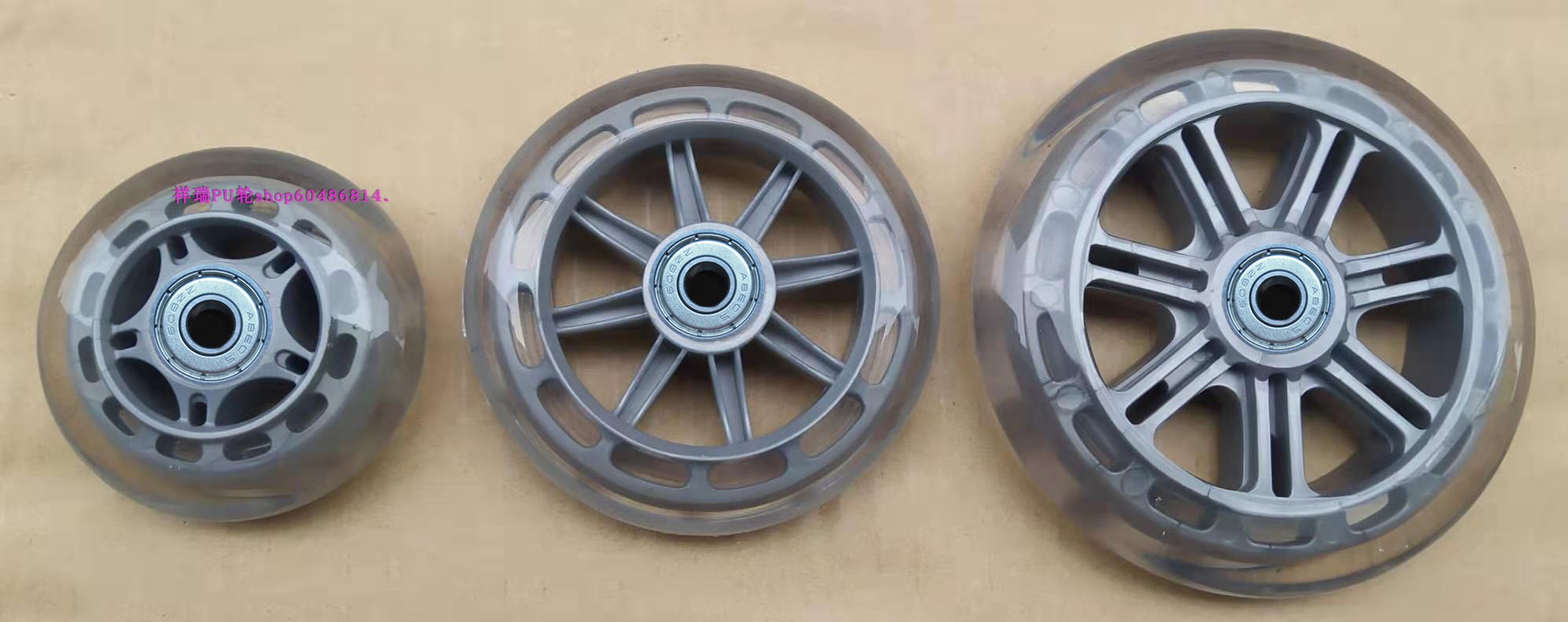 4-inch scooter wheels transparent PU wheel 5-inch 3-inch drag shopping cart trolley pull car wheel square amusement vehicle