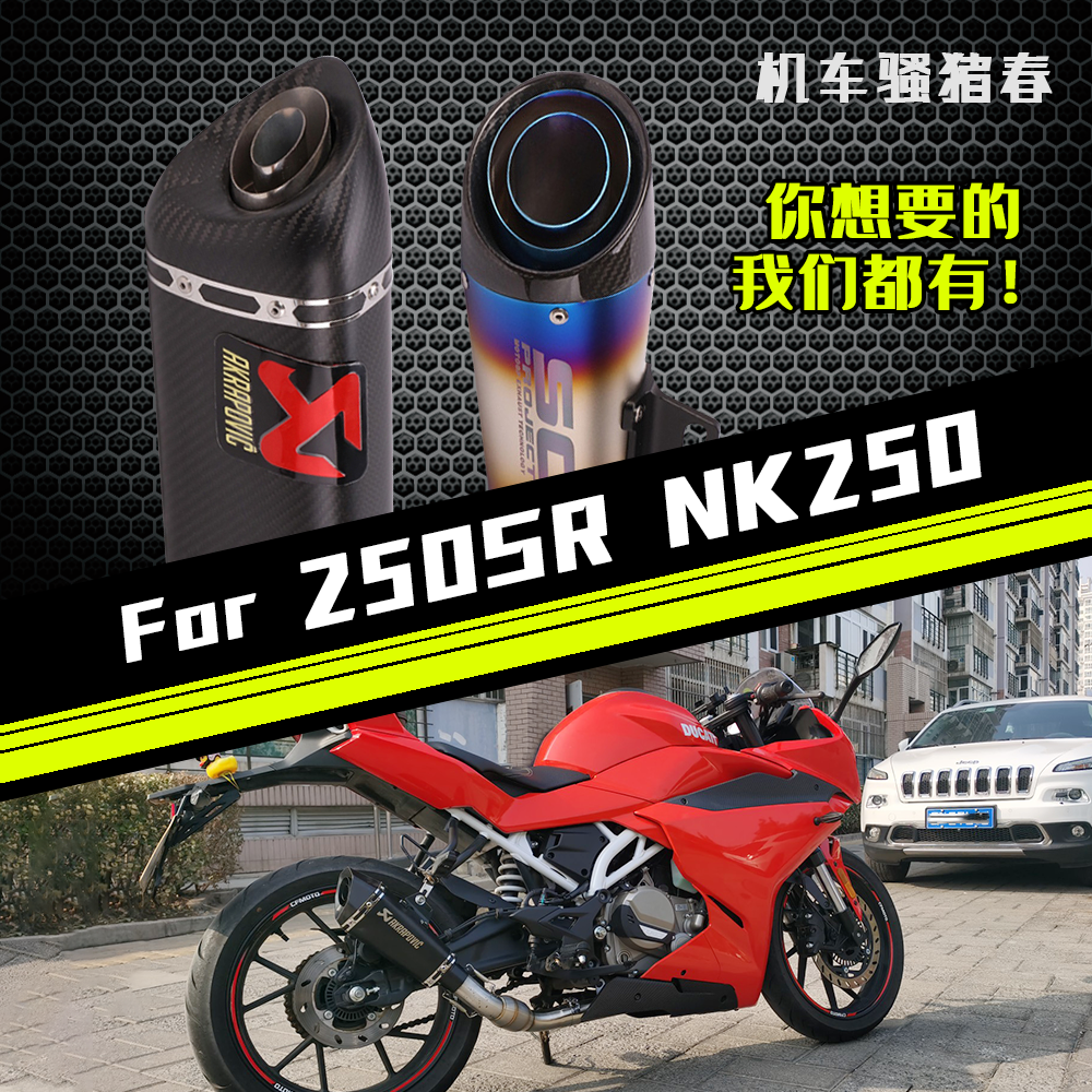Suitable for motorcycle spring breeze 250SR exhaust NK250 modified locomotive exhaust pipe flying eagle R25 front end